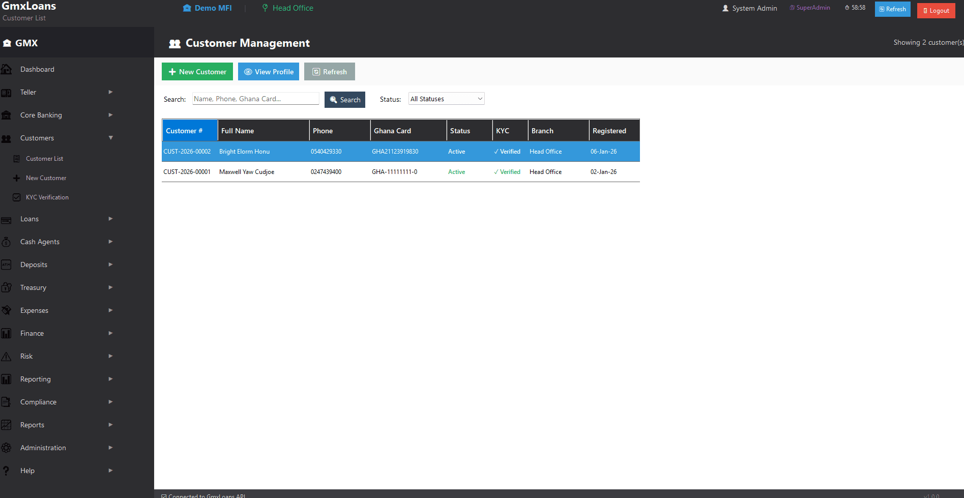 Customer management
